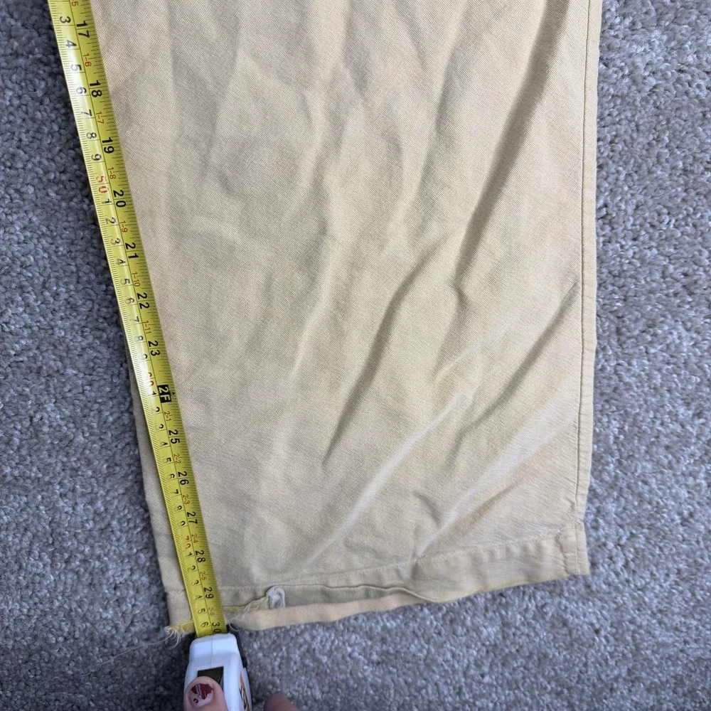Y2K Victoria's Secret PINK Pajama Pants Womens Med Yellow Cotton Rhinestone Logo